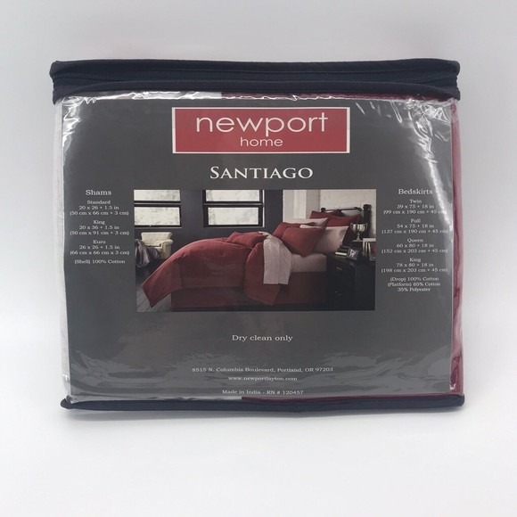 Newport Home Santiago Collection Red Queen Tailored Bedskirt Clean Lines Luxury - Picture 3 of 5